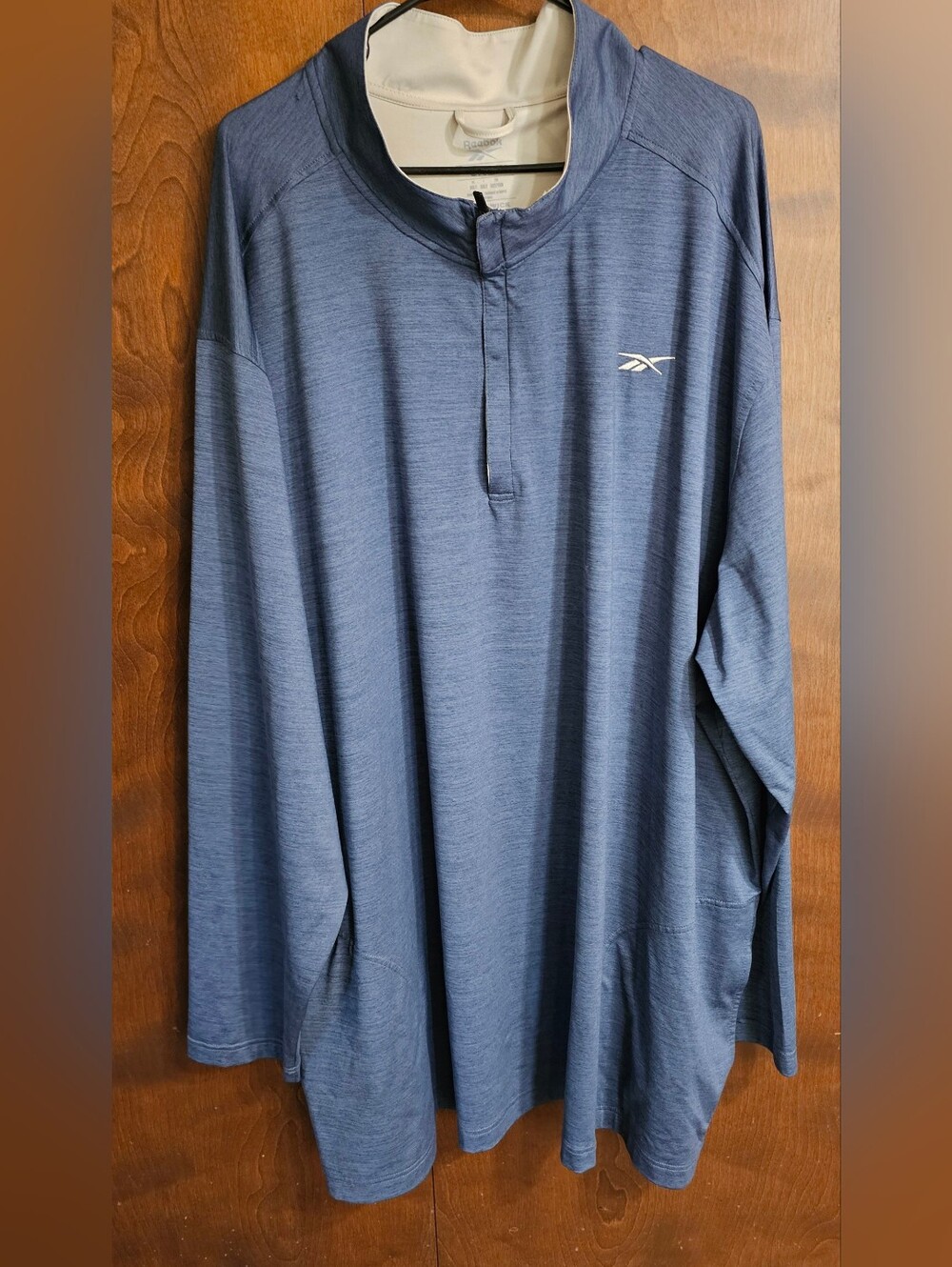 Reebok 5XLT 1/4 Zip Ling Skeeve Activewear Shirt *has Snag*